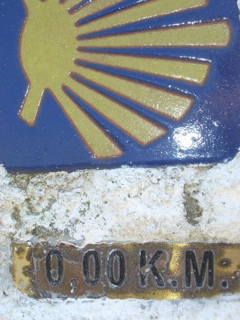 0km Stein das Ziel aller Pilger